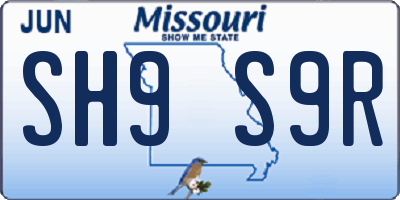 MO license plate SH9S9R