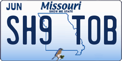 MO license plate SH9T0B