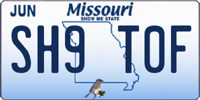 MO license plate SH9T0F