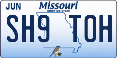 MO license plate SH9T0H