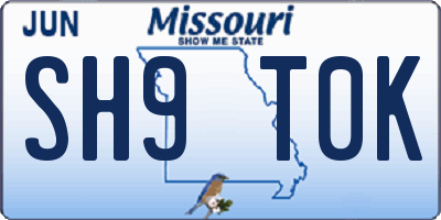 MO license plate SH9T0K