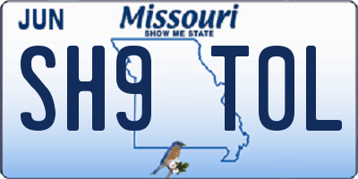 MO license plate SH9T0L
