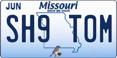MO license plate SH9T0M