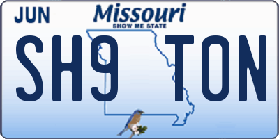 MO license plate SH9T0N