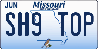 MO license plate SH9T0P