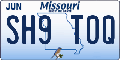 MO license plate SH9T0Q