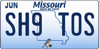 MO license plate SH9T0S
