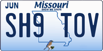 MO license plate SH9T0V