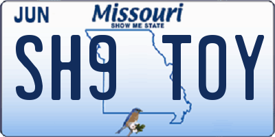 MO license plate SH9T0Y