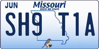 MO license plate SH9T1A