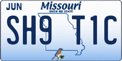 MO license plate SH9T1C