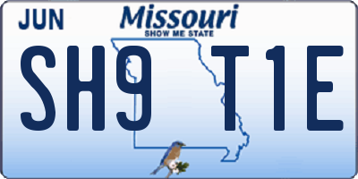 MO license plate SH9T1E