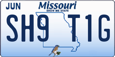 MO license plate SH9T1G