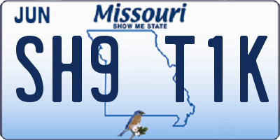 MO license plate SH9T1K