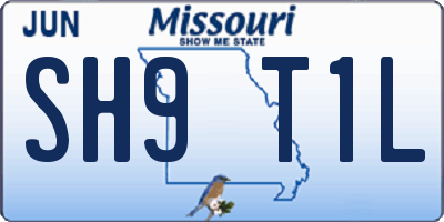 MO license plate SH9T1L