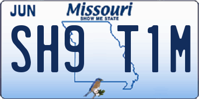MO license plate SH9T1M