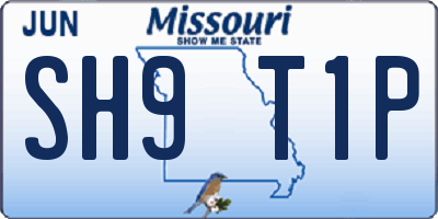 MO license plate SH9T1P
