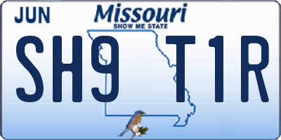 MO license plate SH9T1R