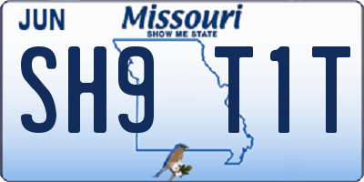 MO license plate SH9T1T