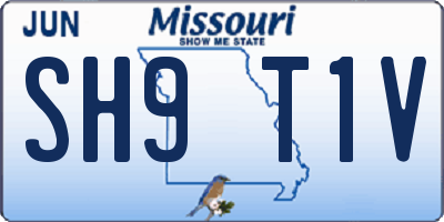 MO license plate SH9T1V