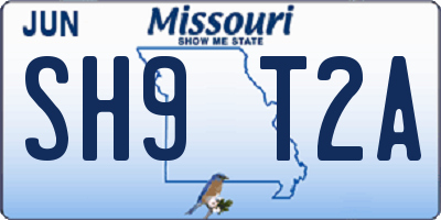 MO license plate SH9T2A