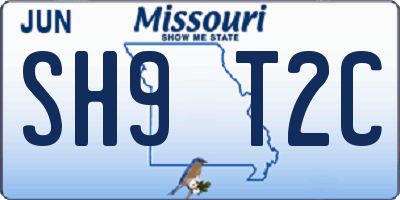 MO license plate SH9T2C