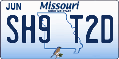 MO license plate SH9T2D