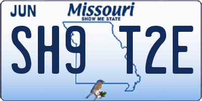 MO license plate SH9T2E