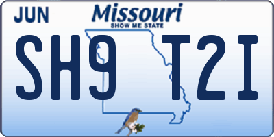MO license plate SH9T2I