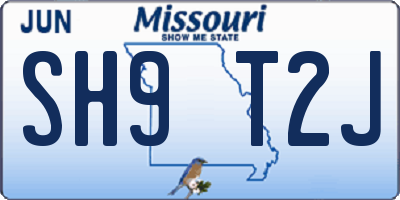 MO license plate SH9T2J