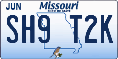 MO license plate SH9T2K