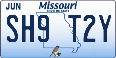 MO license plate SH9T2Y
