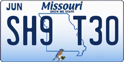 MO license plate SH9T3O