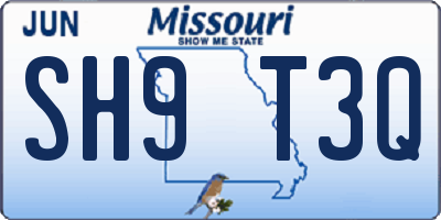 MO license plate SH9T3Q