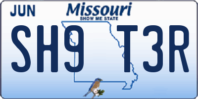 MO license plate SH9T3R
