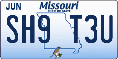 MO license plate SH9T3U