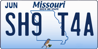 MO license plate SH9T4A