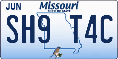 MO license plate SH9T4C