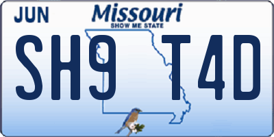 MO license plate SH9T4D