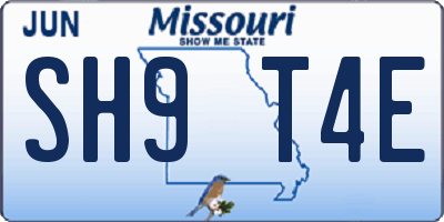 MO license plate SH9T4E