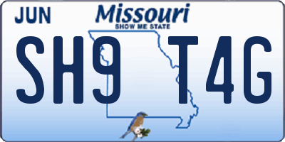 MO license plate SH9T4G