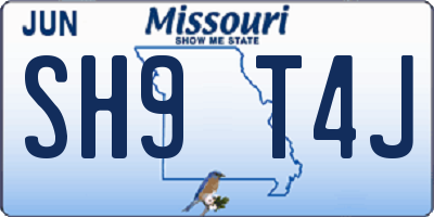 MO license plate SH9T4J