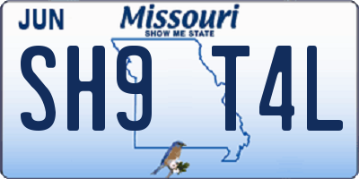 MO license plate SH9T4L