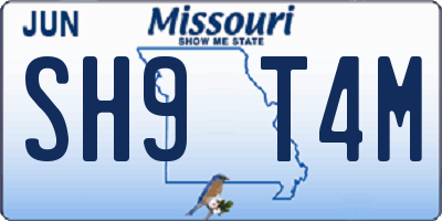 MO license plate SH9T4M