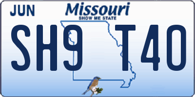 MO license plate SH9T4O