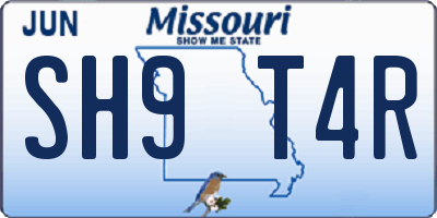 MO license plate SH9T4R