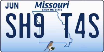 MO license plate SH9T4S