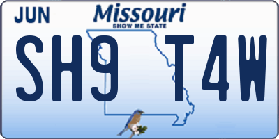 MO license plate SH9T4W