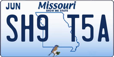 MO license plate SH9T5A