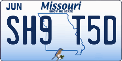 MO license plate SH9T5D